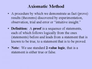 Definition in an axiomatic system