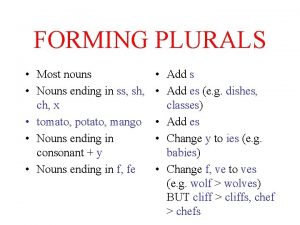 Singular plural