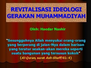Revitalisasi ideologi muhammadiyah