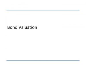Bond valuation formula
