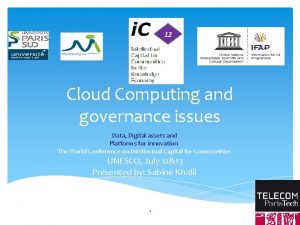 Governance issues in cloud computing