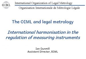 International organization of legal metrology