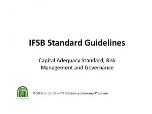 IFSB Standard Guidelines Capital Adequacy Standard Risk Management
