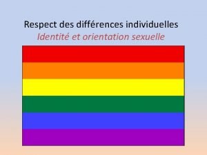 Respect des diffrences individuelles Identit et orientation sexuelle