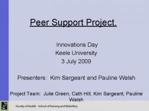 Peer Support Project Innovations Day Keele University 3