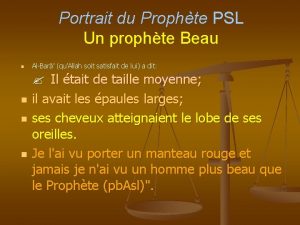 Portrait du Prophte PSL Un prophte Beau n