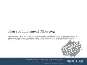 Office 365 implementation roadmap