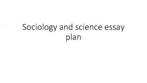 Sociology as a science essay