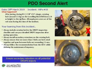 PDO Second Alert Main contractor name LTI Date