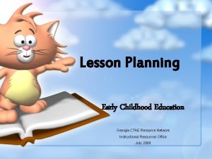 Lesson Planning Early Childhood Education Georgia CTAE Resource