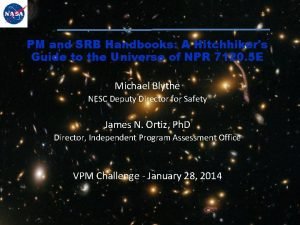 PM and SRB Handbooks A Hitchhikers Guide to