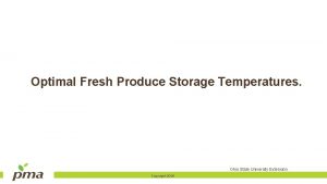 Optimal Fresh Produce Storage Temperatures Ohio State University