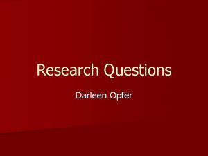 Research question examples