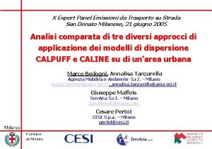 X Expert Panel Emissioni da Trasporto su Strada