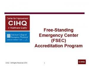 Cihq accreditation standards