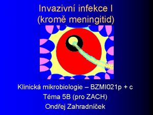 Invazivn infekce I krom meningitid Klinick mikrobiologie BZMI