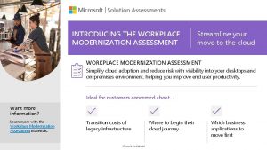 Workplace modernization assessment