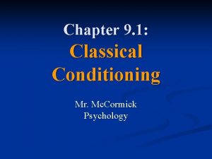 9-1 classical conditioning