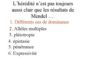 Lhrdit nest pas toujours aussi clair que les