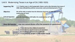 Modernizing texas in an age of oil