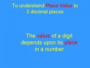 Decimal place value
