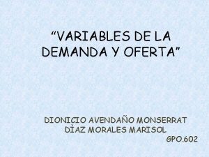 Variables de la demanda