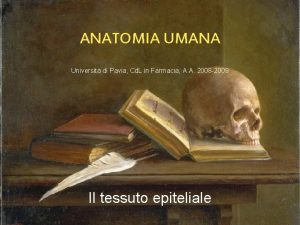 ANATOMIA UMANA Universit di Pavia Cd L in
