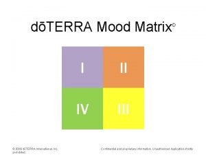 dTERRA Mood Matrix 2009 dTERRA International Inc prohibited