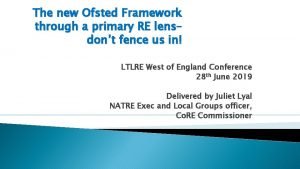 The new Ofsted Framework through a primary RE