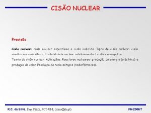 CISO NUCLEAR Previso Ciso nuclear ciso nuclear espontnea