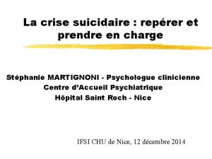 La crise suicidaire reprer et prendre en charge