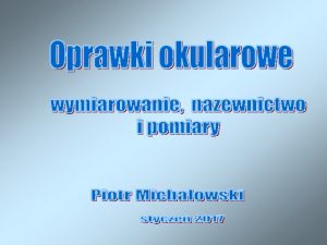 Terminologia okularowa w rnych jzykach zgodnie z norm