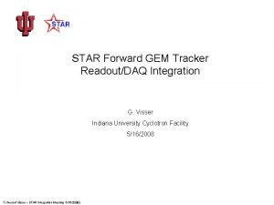 STAR Forward GEM Tracker ReadoutDAQ Integration G Visser