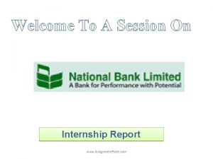 National bank internship report