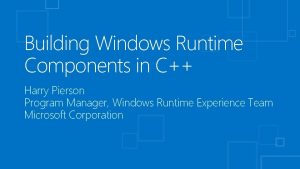 Windows runtime component