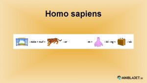 Homo sapiens Vad r homo sapiens Homo sapiens