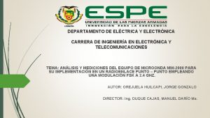 DEPARTAMENTO DE ELCTRICA Y ELECTRNICA CARRERA DE INGENIERA