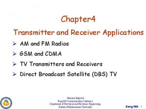 Chapter 4 Transmitter and Receiver Applications AM and