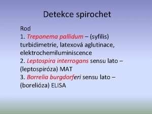 Detekce spirochet Rod 1 Treponema pallidum syfilis turbidimetrie