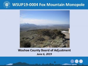 WSUP 19 0004 Fox Mountain Monopole Washoe County