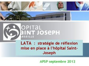 LATA stratgie de rflexion mise en place lhpital