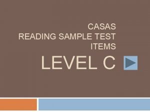 Casas test exercises all levels