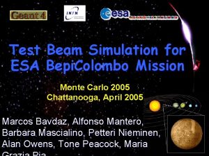 Test Beam Simulation for ESA Bepi Colombo Mission