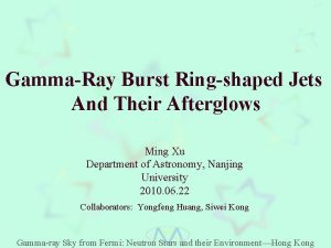 GammaRay Burst Ringshaped Jets And Their Afterglows Ming