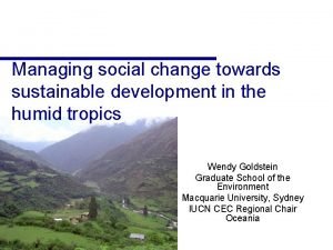 Managing social change towards sustainable development in the
