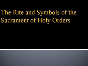 Holy orders symbols