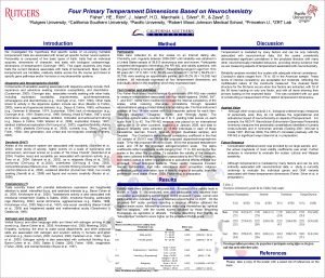 Four Primary Temperament Dimensions Based on Neurochemistry 1