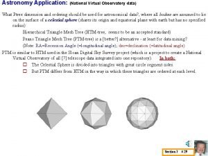 Astronomy Application National Virtual Observatory data What Ptree