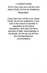 1 corinthians 16 22 commentary