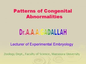 Causes of congenital anomalies